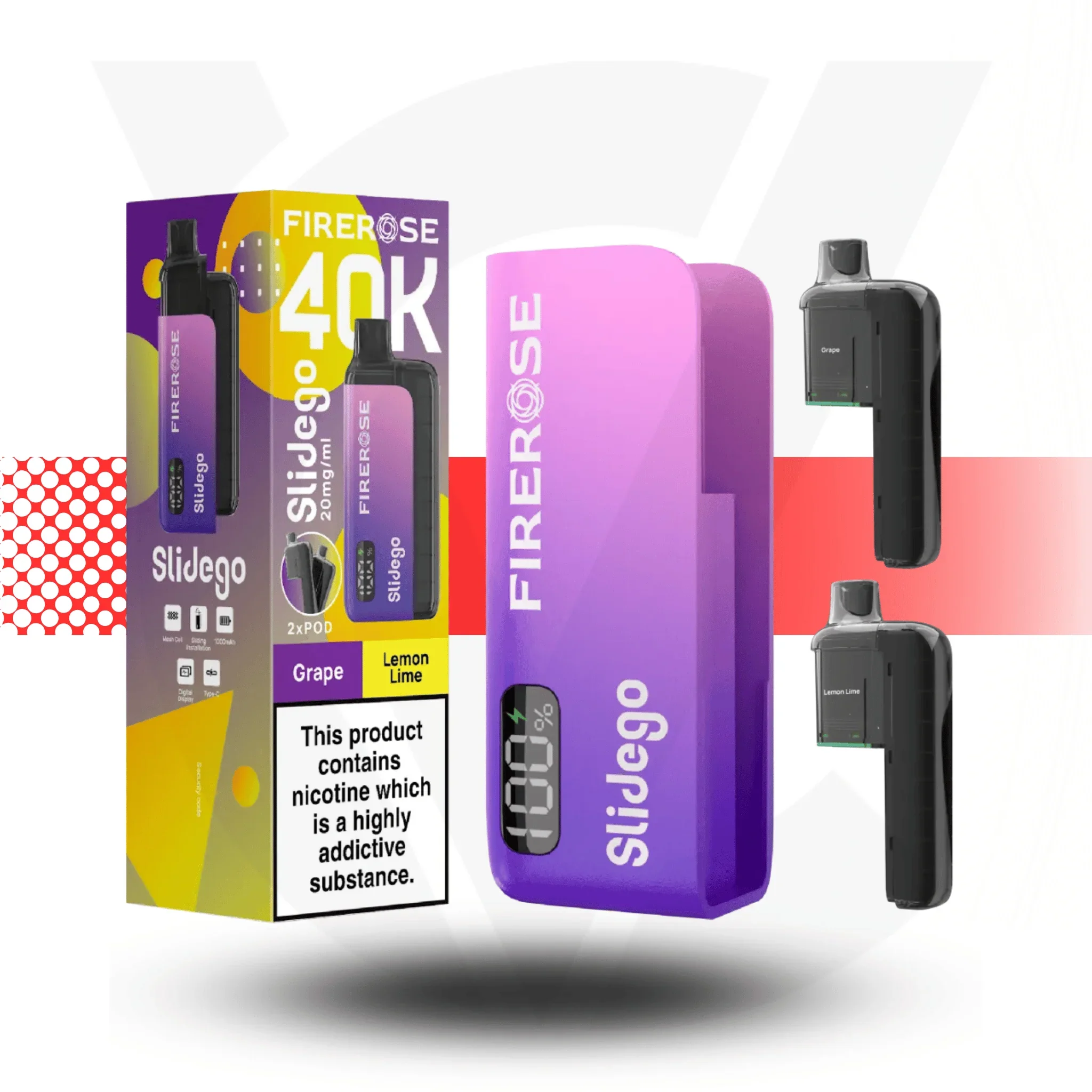 Firerose Slidego 40K Puffs Prefilled Pod Kit by Elux - Image 5